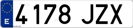 Ejemplo de matrícula española 4178 JZX
