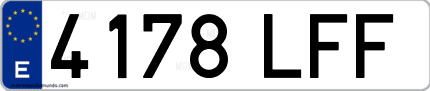 Ejemplo de matrícula de coche ordinaria 4178 LFF