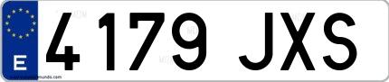 Ejemplo de matrícula española 4179 JXS