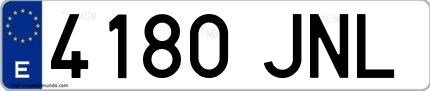 Ejemplo de matrícula española 4180 JNL