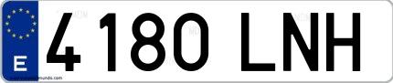 Ejemplo de matrícula española 4180 LNH