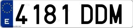 Ejemplo de matrícula española 4181 DDM