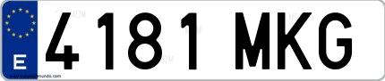 Ejemplo de matrícula española 4181 MKG