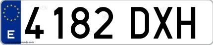 Ejemplo de matrícula española 4182 DXH