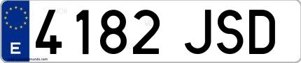 Ejemplo de matrícula española 4182 JSD