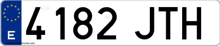Ejemplo de matrícula de coche ordinaria 4182 JTH