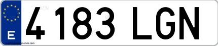 Ejemplo de matrícula española 4183 LGN