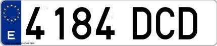 Ejemplo de matrícula española 4184 DCD