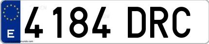 Ejemplo de matrícula española 4184 DRC