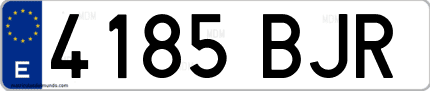 Ejemplo de matrícula de coche ordinaria 4185 BJR