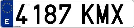 Ejemplo de matrícula española 4187 KMX