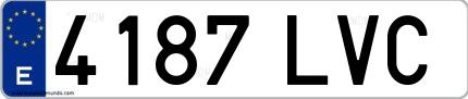 Ejemplo de matrícula española 4187 LVC