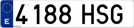 Ejemplo de matrícula española 4188 HSG