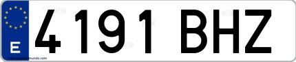 Ejemplo de matrícula española 4191 BHZ