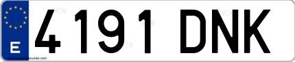Ejemplo de matrícula española 4191 DNK