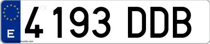 Ejemplo de matrícula española 4193 DDB