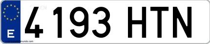 Ejemplo de matrícula española 4193 HTN