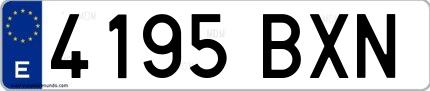 Ejemplo de matrícula española 4195 BXN