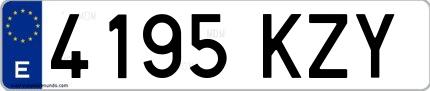 Ejemplo de matrícula española 4195 KZY