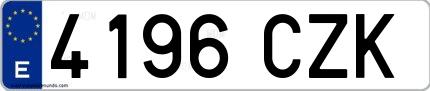 Ejemplo de matrícula española 4196 CZK