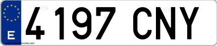 Ejemplo de matrícula española 4197 CNY