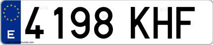 Ejemplo de matrícula de coche ordinaria 4198 KHF