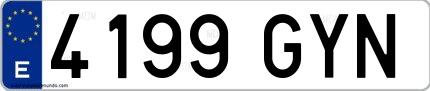 Ejemplo de matrícula española 4199 GYN