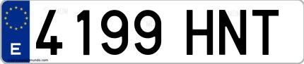Ejemplo de matrícula española 4199 HNT
