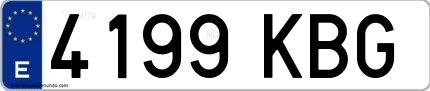 Ejemplo de matrícula española 4199 KBG