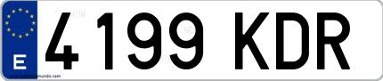 Ejemplo de matrícula española 4199 KDR