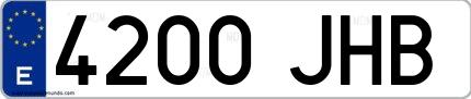 Ejemplo de matrícula española 4200 JHB