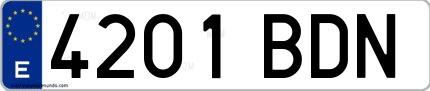 Ejemplo de matrícula española 4201 BDN