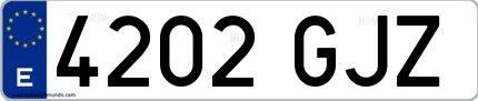Ejemplo de matrícula española 4202 GJZ