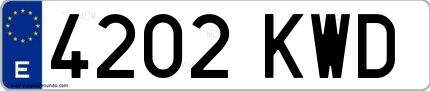 Ejemplo de matrícula española 4202 KWD