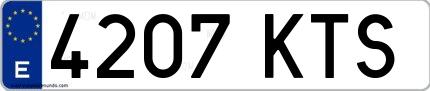 Ejemplo de matrícula española 4207 KTS