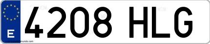 Ejemplo de matrícula española 4208 HLG