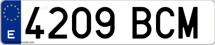 Ejemplo de matrícula de coche ordinaria 4209 BCM