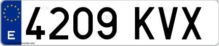 Ejemplo de matrícula española 4209 KVX