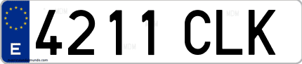 Ejemplo de matrícula de coche ordinaria 4211 CLK