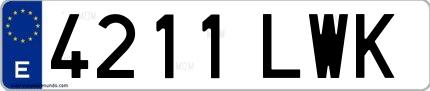 Ejemplo de matrícula española 4211 LWK