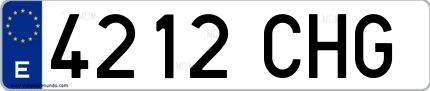 Ejemplo de matrícula española 4212 CHG