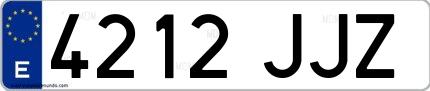 Ejemplo de matrícula española 4212 JJZ