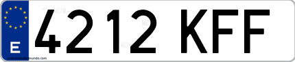 Ejemplo de matrícula de coche ordinaria 4212 KFF
