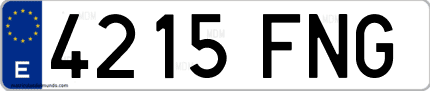 Ejemplo de matrícula de coche ordinaria 4215 FNG