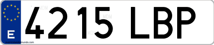 Ejemplo de matrícula de coche ordinaria 4215 LBP