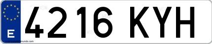 Ejemplo de matrícula española 4216 KYH
