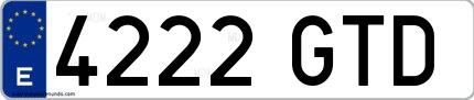 Ejemplo de matrícula española 4222 GTD