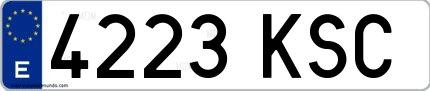 Ejemplo de matrícula española 4223 KSC
