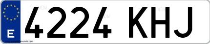 Ejemplo de matrícula española 4224 KHJ