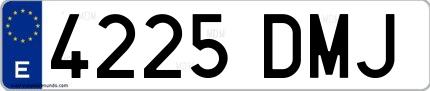 Ejemplo de matrícula española 4225 DMJ